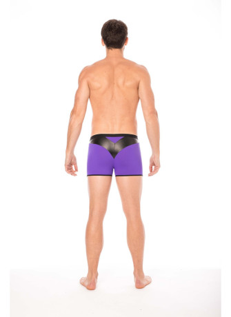 Boxer violet simili cuir brillant - LM2001-67PUR